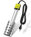 1500W Immersion Water Heater For Buckets Submersible 304 Stainless Steel Guard With Thermostat And Auto Shutoff 120V Portable Warmer