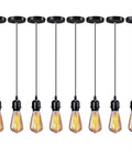 Industrial Mini Pendant Light Kit with E26 E27 Base Edison Vintage Style Black Cord Hanging Fixtures UL Listed Lamp Holders 8 Pack