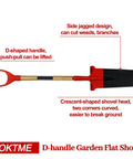 Do It All Steel Square Shovel With D Handle For Digging, Trenching, Lawn Edging And Root Work, Serrated Crescent Edge