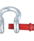 Close-up of Two Pack 1 Inch D Ring Shackles Heavy Duty Bow Shackles With Screw Pin Eight And A Half Ton Working Load Limit