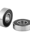 Premium 10 Pack Heavy Duty Rubber Sealed Ball Bearings 60012RS showing two side views, size 12X28X8mm for industrial and automotive use.