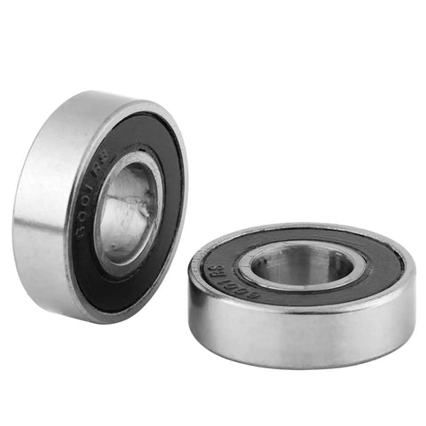 Premium 10 Pack Heavy Duty Rubber Sealed Ball Bearings 60012RS showing two side views, size 12X28X8mm for industrial and automotive use.