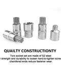 Torx Bit Socket Set And External Torx Socket Set, 64 Pieces, 3/8, 1/4, 1/2 Inch Drive Master, S2 CR-V Steel displayed on surface