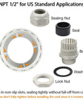 Components of Five Pack NPT One Half Inch Cable Glands Waterproof And Adjustable For Cables And Wires From Six To Twelve Millimeter