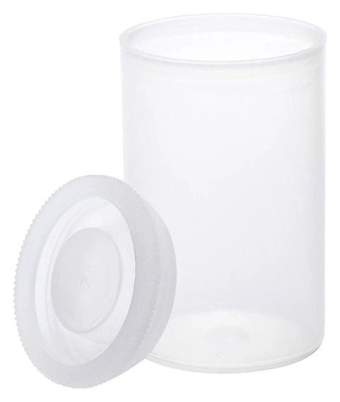 Transparent 35mm Film Canisters With Airtight Lids Pack Of 15, clear plastic canister and lid shown separately, durable storage for film