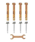 Mounting hardware set for Rock Solid Heavy Duty Outside Step Railing with bolts, screws, and wrench for easy installation.