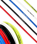 Universal Bicycle Shifter Cable Housing Set For Shimano And SRAM Derailleurs in assorted colors, 4mm diameter, multi-angle view.