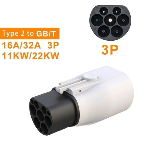 Heavy Duty Type Two To Type One Electric Charger Adapter SAE J1772 Converter with durable ABS housing for efficient charging.