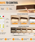 Axmvez Rechargeable Wall Sconces Set of 2, Battery Operated Cordless Picture Lights with Remote, Touch Control, featuring color temperature options.