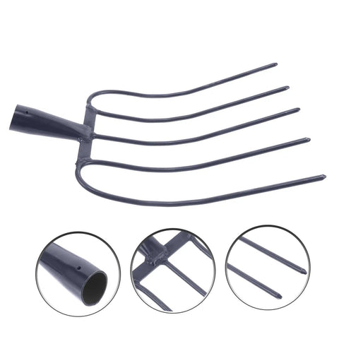 Multi Functional Manure Fork For Lawn Care And Farm Use A Rugged Heavy Duty Pitch Fork For Clearing Debris And Manure Handheld Agricultural Tool Versatile Grass And Soil Fork For Rural Maintenance With Durable Steel Construction