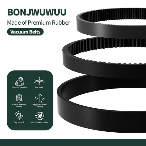 Ultimate 3In1 Belt Replacement Kit For Bissell ProHeat 2X Revolution Pet Carpet Cleaners Fits Models 1986 1548 1551 2007 And More Replaces Parts 1606428 1611129 1611130 black rubber vacuum belts