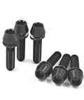 Six Piece Titanium Stem Bolt Kit For Bicycle With Allen Hex M5x16mm Tapered Head Screws And Washers, Grade 5 Titanium