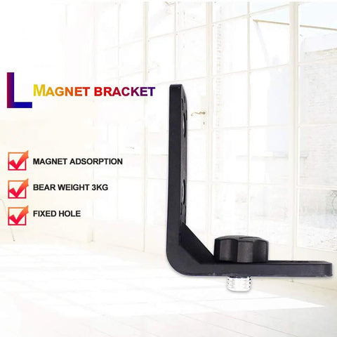 L Shape Magnetic Bracket Leveling Adapter Five Eighths Inch Universal Magnetic Mount for Laser Levels side view on white