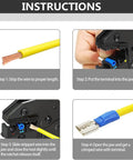 Step-by-step guide using Ratcheting Wire Crimping Tool For Insulated Terminal Connectors, Heavy Duty Crimping Pliers For AWG 22 To 10.