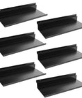 Heavy Duty Slatwall Shelves 6 Pack 12.5 Inch By 5 Inch Metal Wall Shelves For Garage, Retail, And Home Storage Black Finish Durable Steel Slat Wall Organizer Set