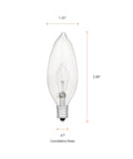 Long Lasting 25W B10 Candelabra Base Light Bulbs 175 Lumens 2850K Soft White Clear Glass 6 Pack for indoor use