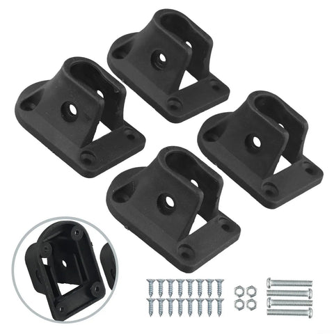 Beefy PP Folding Table Leg Brackets For 16Mm Round Pipe Camping And Outdoor Furniture Repair Kit screws and connectors visible