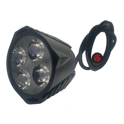 Ultra Bright 12W 300 Lux E Bike Front Headlight With 2 Pin Waterproof Connector for night riding safety