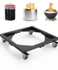 Built Tough Heavy Duty Steel Fire Pit Stand With Adjustable Height From 16 To 26 3/8 Inches Rolling Wheels For Easy Mobility