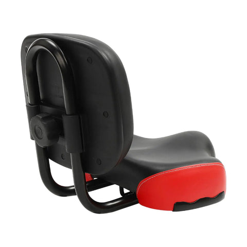 Ultra Comfy Bike Seat With Backrest For All Rides, Ride Ready Support Up To 220 Lbs, Adjustable Height, Cozy Plush Foam Cushion, Fits Trikes Electric Bikes Commuters And Stationary Bikes Black Red, black red bike seat with backrest