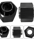 Two Size One Half Inch And One Quarter Inch Pro Grade Router Collet Set For Dewalt Bosch And Hitachi Routers, top and side view