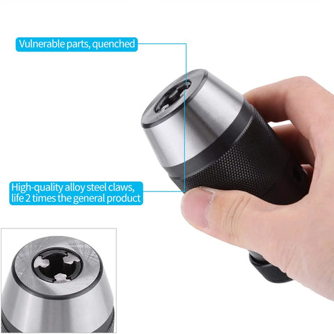 Killer Grip Keyless Drill Chuck 0 To 13 Mm With Half Inch Thread And B16 Taper Self Tightening Steel Mount For Lathe No Fuss Operation Straight Up Quality Gear