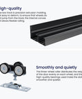 48 Inch Ceiling Mount Bypass Sliding Door Hardware Kit For Cabinet And Closet, Double Pocket Doors, Black Aluminum Alloy