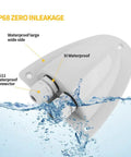 Solar Double Cable Entry Gland for RV Roof and Marine Installations, waterproof feature demonstrated with water exposure.