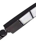 Beast Bright LED Parking Lot Light 200-300W Selectable, 42,000 Lumens, 5000K Daylight, angled view of dark bronze shoebox area light