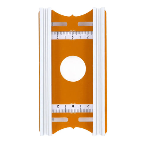 Dead Solid Aluminum Alloy Router Table Insert Plate For 65mm Routers Featuring Butter Smooth Slots And No Sweat Mounting For Badass Woodworking Bench Buildouts, top view with measuring scale.