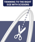 Image demonstrating trimming the Premium Kickass Epdm Backer Rod 1 4 Inch By 16 4 Feet using scissors for precise fitting.