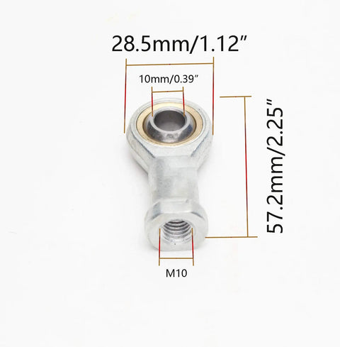 10mm Bore Self Lubricating Rod End Bearing, Female Thread, Right Hand, 2 Pack, Metal Joint For CNC Machines, Machinery, Power Tools, Automation Equipment, M10