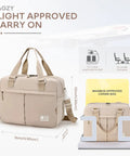 Under-Seat Travel Duffle Bag Go-To 20L Expandable To 30L Lightweight Nylon Carry-On For Airplanes With Wet Pocket beige bag