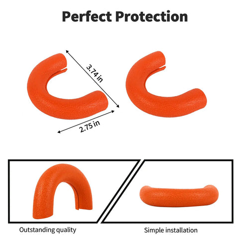 Ford Bronco Rear Bumper Tow Hook Covers 2 Pack Orange Rubber Sleeve Protectors Tow Hitch Receiver Covers Trim 2021 2024