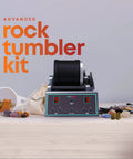 Advanced Rock Tumbler Kit With Digital Polishing Timer And Three Speed Settings Turns Rough Rocks Into Wicked Gems on table