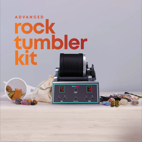 Advanced Rock Tumbler Kit With Digital Polishing Timer And Three Speed Settings Turns Rough Rocks Into Wicked Gems on table