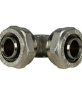 Elbow Fitting For Three Quarter Inch Tubing Three Pack, Nickel Plated Brass, Double O Ring Compression, Heavy Duty And Corrosion Resistant, 175 PSI Max, Tubing Can Be Removed, Compatible With Three Quarter Inch System