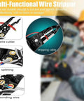 Multifunctional Wire Cutter And Stripper 9-In-1 Tool For Stripping Cutting Crimping And Cable Work, High-Carbon Steel Pliers