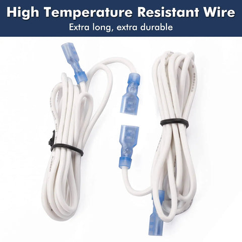 Magnetic Thermostat Switch With High Temperature Resistant Wire For Fireplace Blower Fans, Wood Stoves, And Gas Log Fireplaces, On At 120F And Off At 90F, No Fuss Install, Universal Fit wiring shown