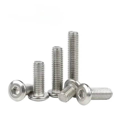 304 Stainless Steel Flat Hex Socket Head Furniture Rivet Bolts Set M3 To M8 For Woodworking, 20mm Length, multiple sizes shown