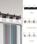 Oil Rubbed Bronze Three Light Vanity Fixture With Rustic Wall Sconces And Clear Glass Shades For Bathroom Hallway Porch Or Bedroom Vintage Industrial Style No Fuss Easy Install displayed with color options