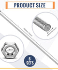 Beefy 4Mm Stainless Steel Threaded Rod Set With 4Mm Hex Nuts, 12 Inches Long, 12 Pieces For Beaded Garden Stakes And DIY Projects