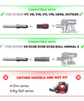 Compatibility chart for Pet Hair Grooming Brush Vacuum Attachment For Vacuum Cleaners Fits V7 V8 V10 V11 V15 Big Ball V6 DC58 DC59 And Shark NV501 HV322 HV301 Miele 1 3/8 Inch And 1.25 Inch Cat And Dog Fur Removal Tool