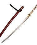 Badass 40.2 Inch Hand Forged Full Tang Metal Sword With Red Scabbard Detachable Pocket Knife Includes Black Portable Sword Bag