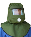 Sand Blasting Hood Cap With Canvas Shawl Protective Gear Mask Anti Dust Hood For Spraying Sanding Cutting And DIY Painting