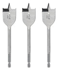 1 1/4 Inch Wood Spade Drill Bit Set 3 Piece Pack High Carbon Steel Flat Paddle Tools Self Centering Tip for hole cutting.