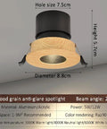 Top Tier Wood Grain Recessed Downlights Led Ceiling Potlights 3Cct Selectable Warm Neutral Cool White Can Light Fixtures With Sleek Round Trim For Modern Home Upgrades 10 Pack, showing matte timber veneer finish and aluminum housing.