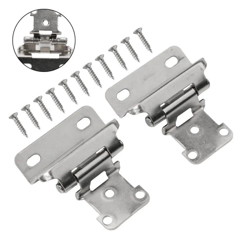 Soft Close Overlay Cabinet Hinges Steel 2 Pack Black Silver Clip On Cabinet Door Hinge For Half Overlay Furniture Hardware