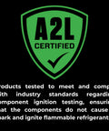 Green A2L certified logo for Compact Swage Tool Kit With Case For HVAC Maintenance And Repairs Single Hand Hydraulic Swaging Tool For 5/16 To 1-5/8 Inch Tubing Black Finish Essential HVAC Tools And Equipment For Quick Fixes
