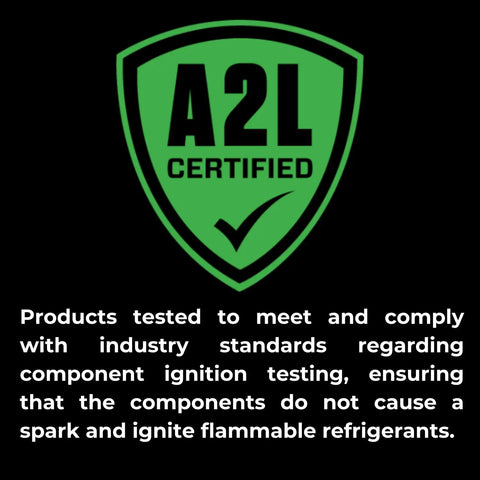 Green A2L certified logo for Compact Swage Tool Kit With Case For HVAC Maintenance And Repairs Single Hand Hydraulic Swaging Tool For 5/16 To 1-5/8 Inch Tubing Black Finish Essential HVAC Tools And Equipment For Quick Fixes